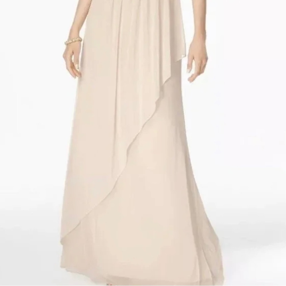 ADRIANNA PAPELL NWT LACE ILLUSION HALTER GOWN - Picture 3 of 11